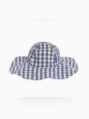 Kids Blue Gingham Sun Hat Size: XL (2-6 years)